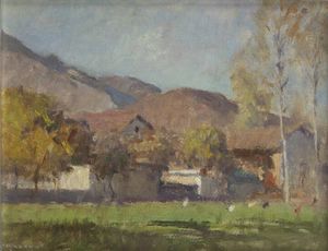 ROBERTO LEONE Tronzano (VC) 1891-1975 Torino - Sera a Givaretto 7-11.1961