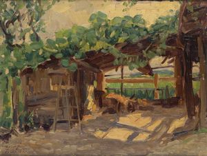 TEODORO WOLF-FERRARI Venezia 1878 - 1945 San Zenone (TR) - Paesaggio 1919