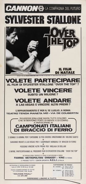 A.N.I. (autore non identificato) : Over the top (pubblicitari)  - Asta Bozzetti Cinematografici   - Associazione Nazionale - Case d'Asta italiane