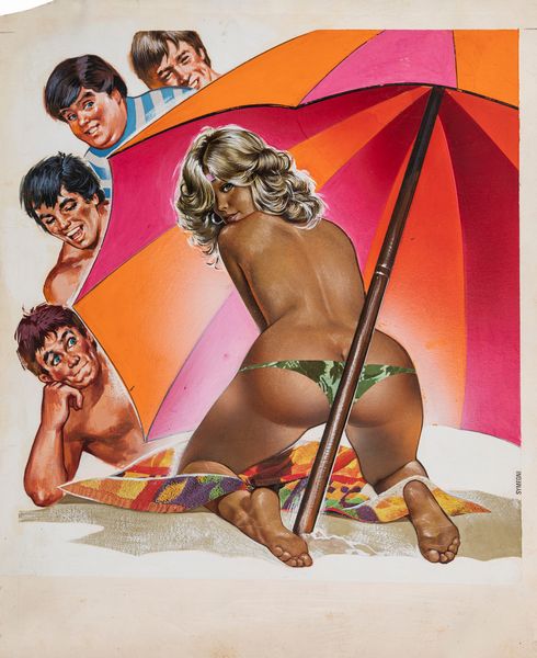 Symeoni (Sandro Simeoni) : Vacanze calde  - Asta Bozzetti Cinematografici   - Associazione Nazionale - Case d'Asta italiane