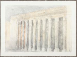 Federico Pirani - Veduta del colonnato del Tempio di Adriano a Piazza di Pietra Roma