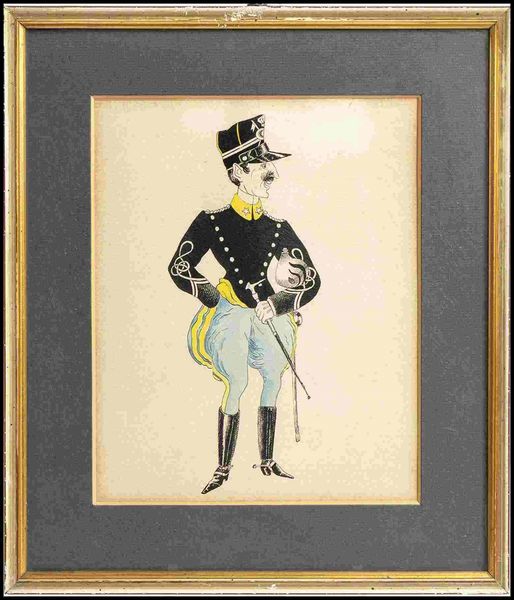 Caricatura di ufficiale di cavalleria  - Asta Militaria, Medaglie e Ordini Cavallereschi - Associazione Nazionale - Case d'Asta italiane