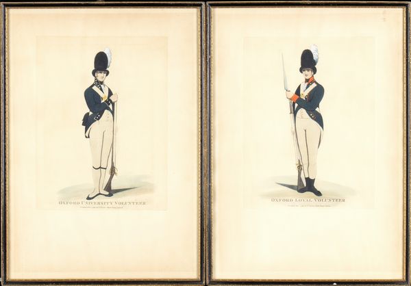 Due stampe acquarellate raffiguranti uniformi XVIII secolo  - Asta Militaria, Medaglie e Ordini Cavallereschi - Associazione Nazionale - Case d'Asta italiane