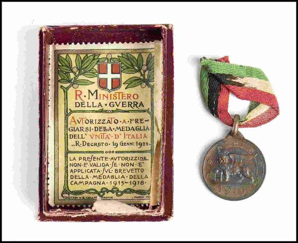 Medaglia in miniatura Venezia 1915  - Asta Militaria, Medaglie e Ordini Cavallereschi - Associazione Nazionale - Case d'Asta italiane
