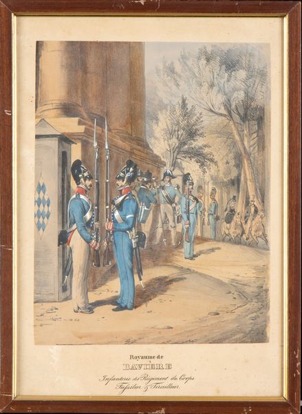 Stampa raffigurante il cambio della guardia  - Asta Militaria, Medaglie e Ordini Cavallereschi - Associazione Nazionale - Case d'Asta italiane