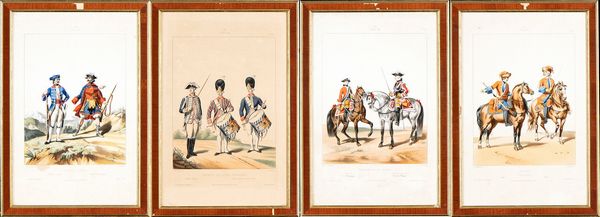 Lotto di 4 stampe di uniformi  - Asta Militaria, Medaglie e Ordini Cavallereschi - Associazione Nazionale - Case d'Asta italiane