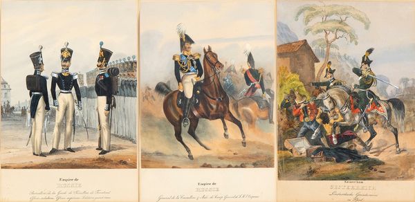 Lotto di tre stampe raffiguranti uniformi dell'esercito imperiale russo  - Asta Militaria, Medaglie e Ordini Cavallereschi - Associazione Nazionale - Case d'Asta italiane