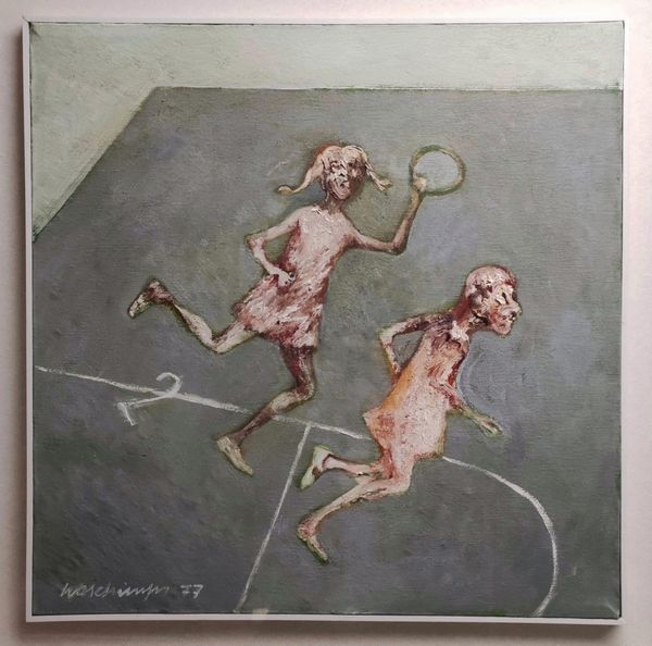 Elio Waschimps : Bambine che giocano  - Asta Arte moderna e contemporanea - Associazione Nazionale - Case d'Asta italiane