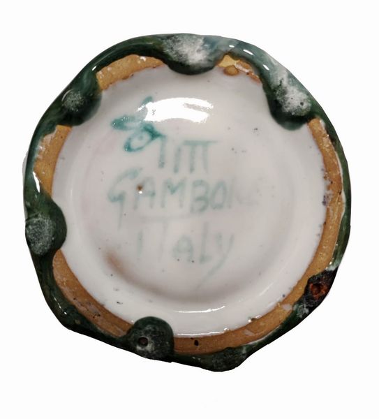 GUIDO GAMBONE : Bottiglia in ceramica smaltata e decorata  - Asta Design e oggetti d'arte  - Associazione Nazionale - Case d'Asta italiane