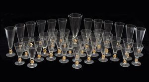 Italo Varisco - Set di 36 bicchieri esagonali con caraffa