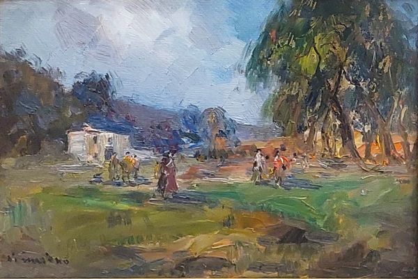 Francesco Di Marino : Giornata al parco  - Asta Dipinti e sculture del XIX secolo - Associazione Nazionale - Case d'Asta italiane