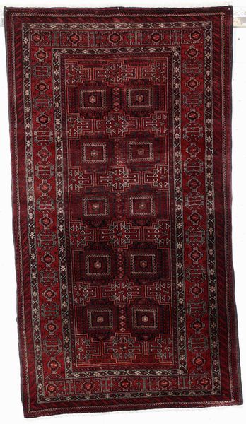 Tappeto Baluch, ovest Persia inizio XX secolo  - Asta Tappeti - Associazione Nazionale - Case d'Asta italiane