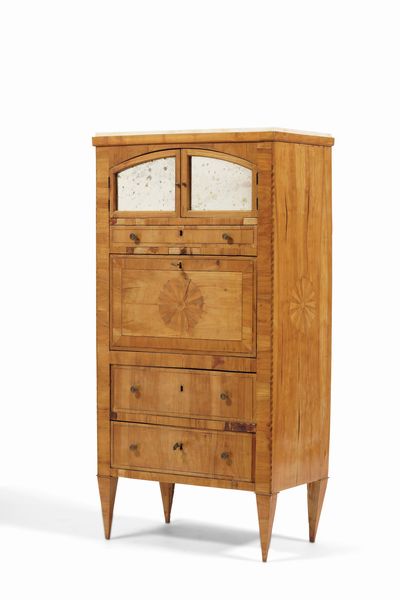 Secretaire Biedermeier in legno intarsiato. XIX secolo  - Asta Antiquariato - Associazione Nazionale - Case d'Asta italiane