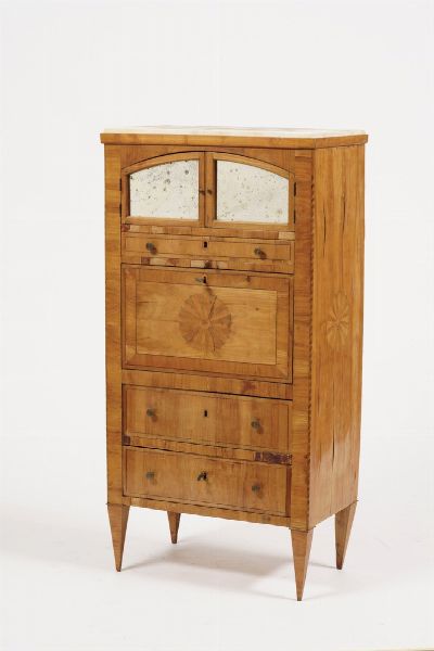 Secretaire Biedermeier in legno intarsiato. XIX secolo  - Asta Antiquariato - Associazione Nazionale - Case d'Asta italiane