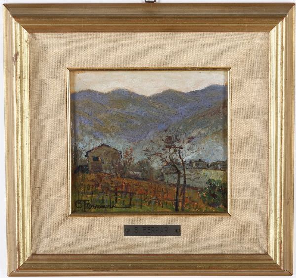 Berto Ferrari : Panorama campestre  - Asta Antiquariato - Associazione Nazionale - Case d'Asta italiane