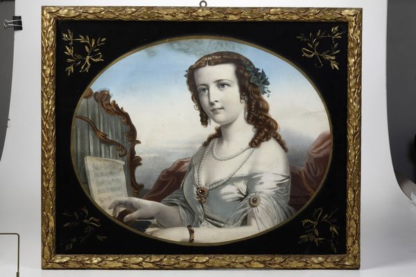 Stampa colorata raffigurante allegoria della musica  - Asta Antiquariato - Associazione Nazionale - Case d'Asta italiane