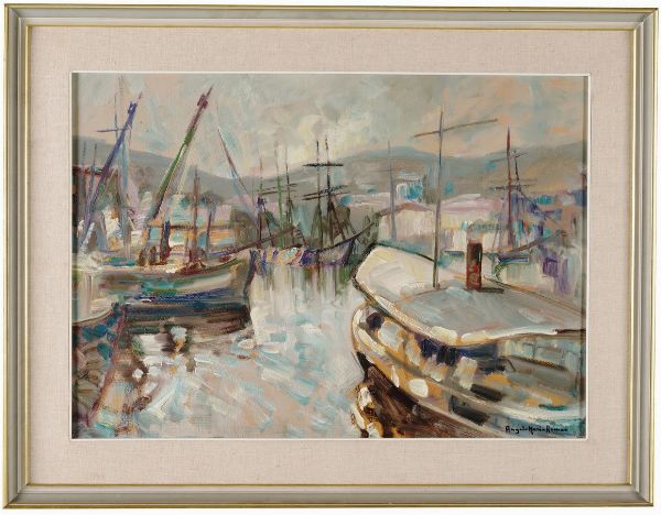 Angelo Maria Armao : Pescherecci a Lerici  - Asta Antiquariato - Associazione Nazionale - Case d'Asta italiane