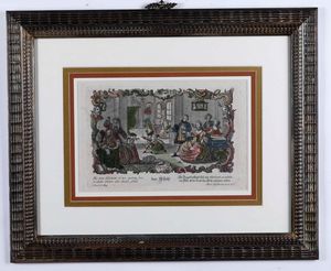 Martin Endelbrecht (1684-1756) I cinque sensi. Serie completa di incisioni originali a bulino, con coloritura coeva. Met� secolo XVIII  - Asta Antiquariato - Associazione Nazionale - Case d'Asta italiane