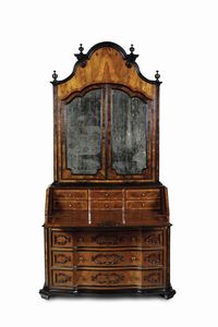 Trumeau Rococ lastronato ed intarsiato con cornici nere. Lombardia XVIII secolo  - Asta Antiquariato - Associazione Nazionale - Case d'Asta italiane