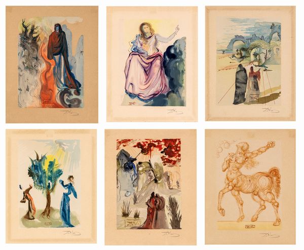 Salvador Dalì : Lotto di 24 grafiche di Salvador Dal� dalla Divina Commedia  - Asta Grafica Internazionale e Multipli d'Autore - Associazione Nazionale - Case d'Asta italiane