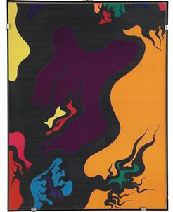 Luigi Boille - Fluire - dalla cartella UR contenente 5 litografie di Luigi Boille e 5 poesie di Guido Ballo, ed. Luce Marinetti e Claude Giroux, New York