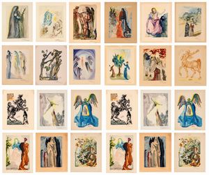 Salvador Dalì - Lotto di 24 grafiche di Salvador Dal� dalla Divina Commedia