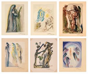 Salvador Dalì : Lotto di 24 grafiche di Salvador Dal� dalla Divina Commedia  - Asta Grafica Internazionale e Multipli d'Autore - Associazione Nazionale - Case d'Asta italiane