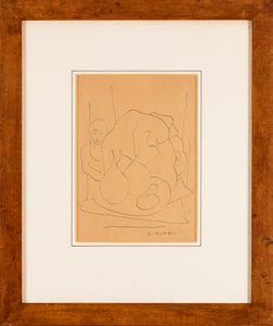 Felice Casorati : Senza titolo (Figure)  - Asta Arte Moderna e Contemporanea - Associazione Nazionale - Case d'Asta italiane