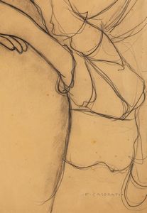 Felice Casorati : Donna dormiente appoggiata al tavolo  - Asta Arte Moderna e Contemporanea - Associazione Nazionale - Case d'Asta italiane