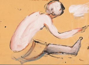 Mario Sironi - Figura seduta di schiena