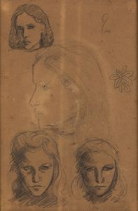 Piero Marussig - Studio di teste femminili