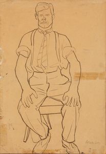 Marino Marini - Senza titolo (Uomo seduto)