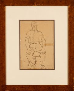 Marino Marini : Senza titolo (Uomo seduto)  - Asta Arte Moderna e Contemporanea - Associazione Nazionale - Case d'Asta italiane