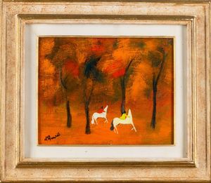 Gian Rodolfo D’Accardi - Due cavalieri nel bosco in autunno