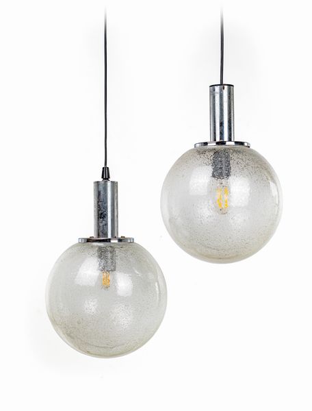 GAETANO SCIOLARI : Coppia di lampade a sospensione  - Asta Design e Arti Decorative del XX - Associazione Nazionale - Case d'Asta italiane