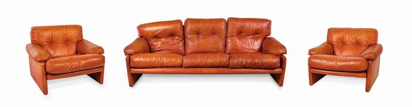 AFRA E TOBIA SCARPA : Divano e due poltrone mod. Coronado  - Asta Design e Arti Decorative del XX - Associazione Nazionale - Case d'Asta italiane