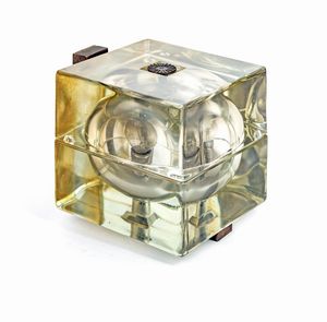 ALESSANDRO MENDINI - Lampada da tavolo mod. Cubosfera per Fidenza Vetreria Italia
