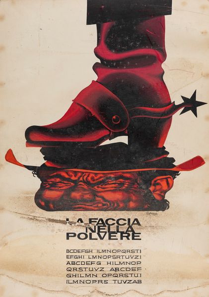 Michelangelo Papuzza : La faccia nella polvere  - Asta Bozzetti Cinematografici - Parte II / Asta a tempo - Associazione Nazionale - Case d'Asta italiane