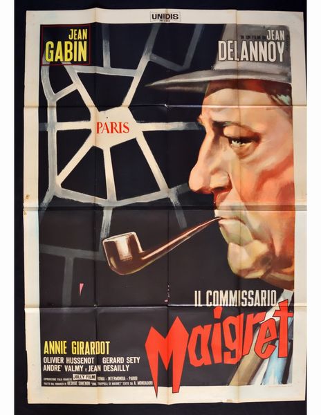 Manno (Dante Manno) : Il commissario Maigret  - Asta Bozzetti Cinematografici - Parte II / Asta a tempo - Associazione Nazionale - Case d'Asta italiane