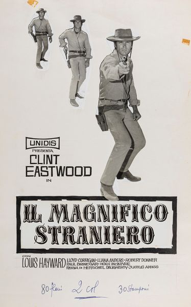 A.N.I. (autore non identificato) : Il magnifico straniero  - Asta Bozzetti Cinematografici - Parte II / Asta a tempo - Associazione Nazionale - Case d'Asta italiane