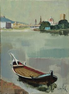 Silvio Polloni - Paesaggio sull'Arno