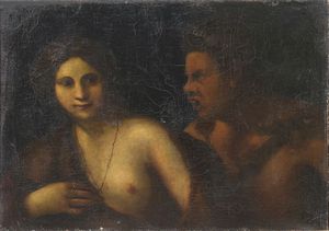 Scuola italiana del XVIII secolo - Ninfa inseguita da un satiro