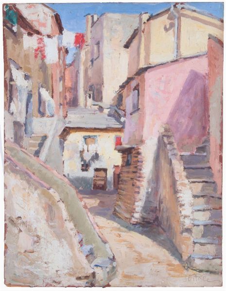 Carlo Vitale : I panni stesi  - Asta Parade III - Dipinti e Sculture del XIX e XX secolo - Associazione Nazionale - Case d'Asta italiane