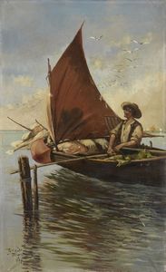 Riccardo Pellegrini (attr. a) - In barca