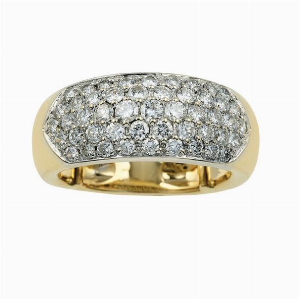 Anello con pav di diamanti  - Asta Gioielli  - Associazione Nazionale - Case d'Asta italiane