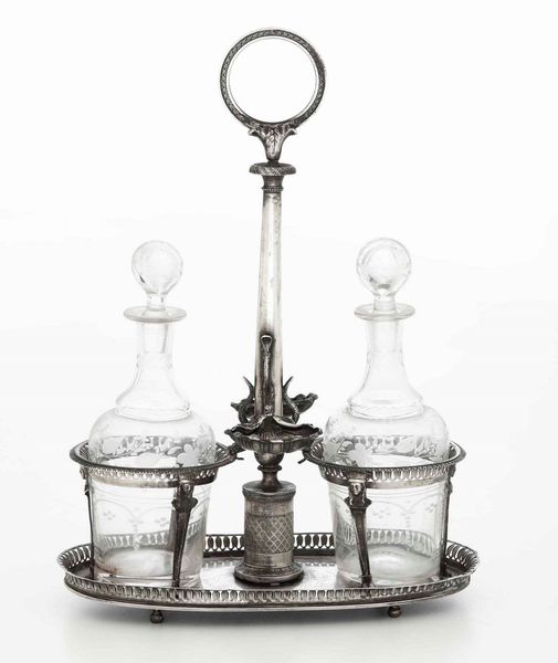 Oliera. Argenteria milanese del XIX secolo, bottega all'insegna dell'”Angelo custode”  - Asta Argenti - Associazione Nazionale - Case d'Asta italiane