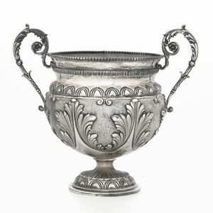 Coppa biansata. Argenteria milanese del XX secolo, argentiere Vallè & Gandini  - Asta Argenti - Associazione Nazionale - Case d'Asta italiane