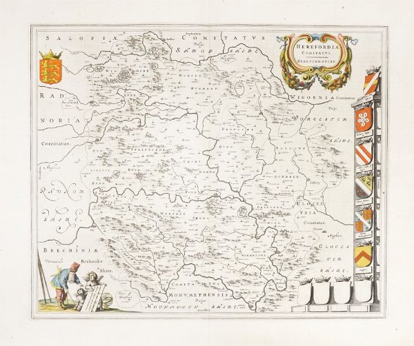 JOHANNES BLAEU : Montgomeria Comitatus et Comitatus Mervinia.  - Asta  Arte Antica, Moderna e Contemporanea [Parte I] - Associazione Nazionale - Case d'Asta italiane