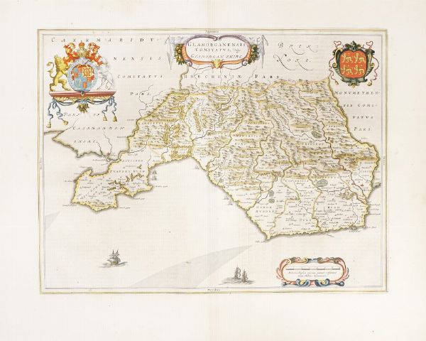 JOHANNES BLAEU : Montgomeria Comitatus et Comitatus Mervinia.  - Asta  Arte Antica, Moderna e Contemporanea [Parte I] - Associazione Nazionale - Case d'Asta italiane