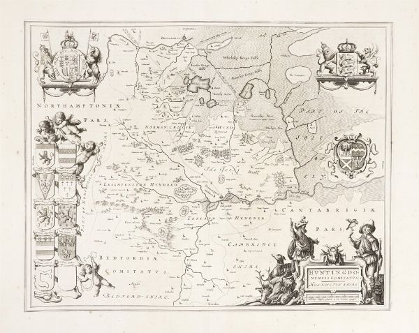 JOHANNES BLAEU : Radnoria Comitatus Radnor Shire.  - Asta  Arte Antica, Moderna e Contemporanea [Parte I] - Associazione Nazionale - Case d'Asta italiane